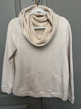 J. Crew Cream Cowl-Neck Pullover Sweater